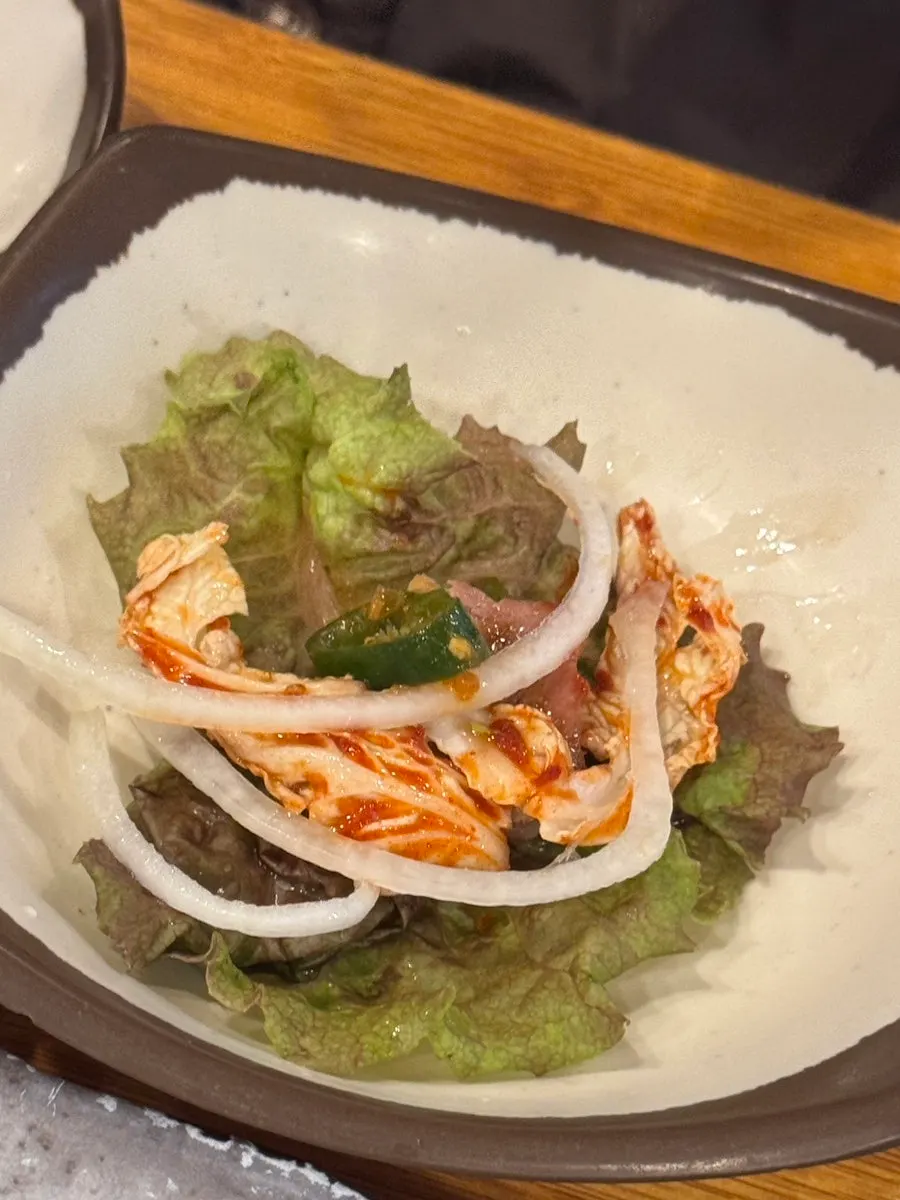 A piece of grilled fresh raw ribs