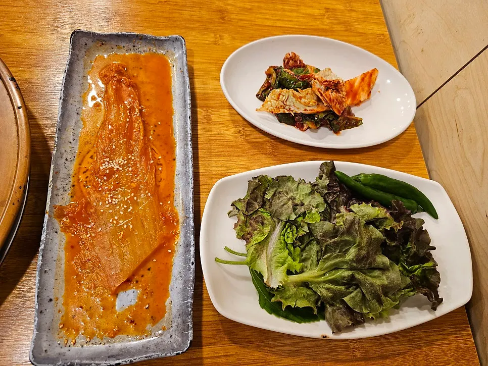 Table spread with a wide variety of side dishes