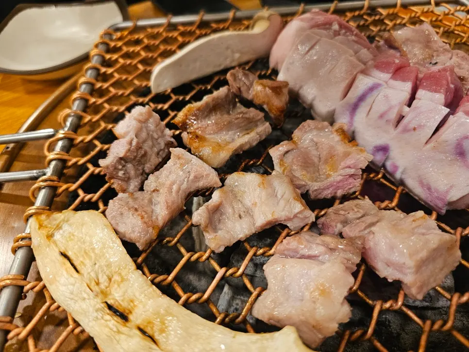 Fresh ribs grilled with a smoky char