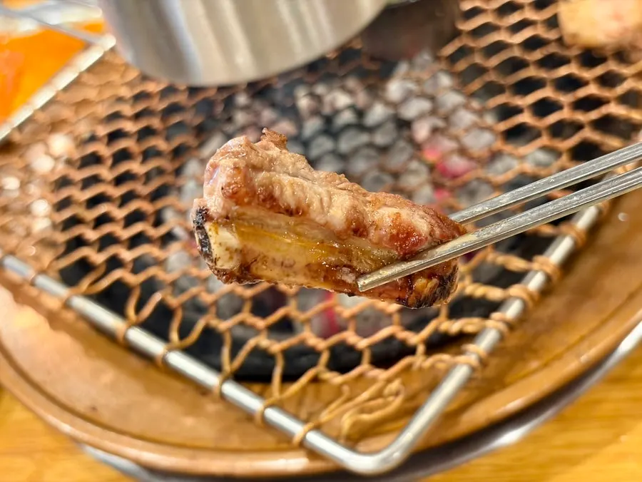 A piece of rib meat still on the bone