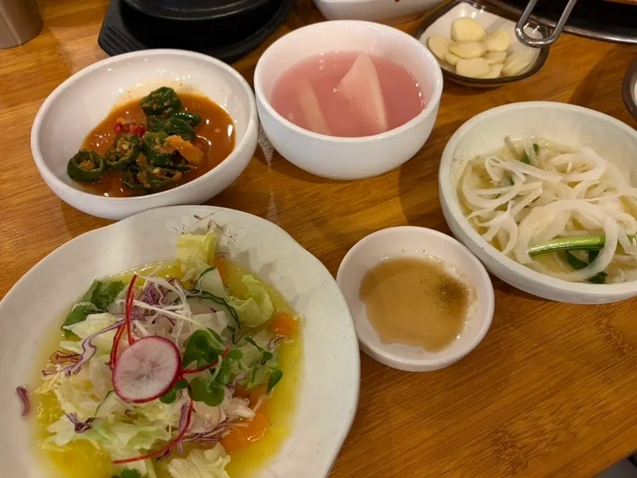 Dining space at Jeju Boncham Sutbul Galbi