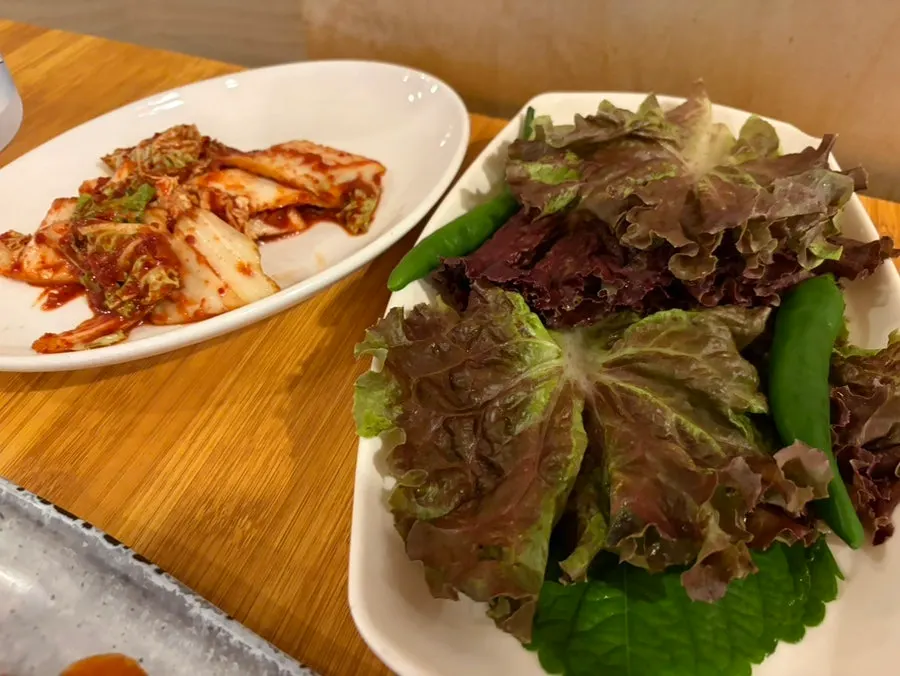 Restaurant table at Jeju Boncham Sutbul Galbi