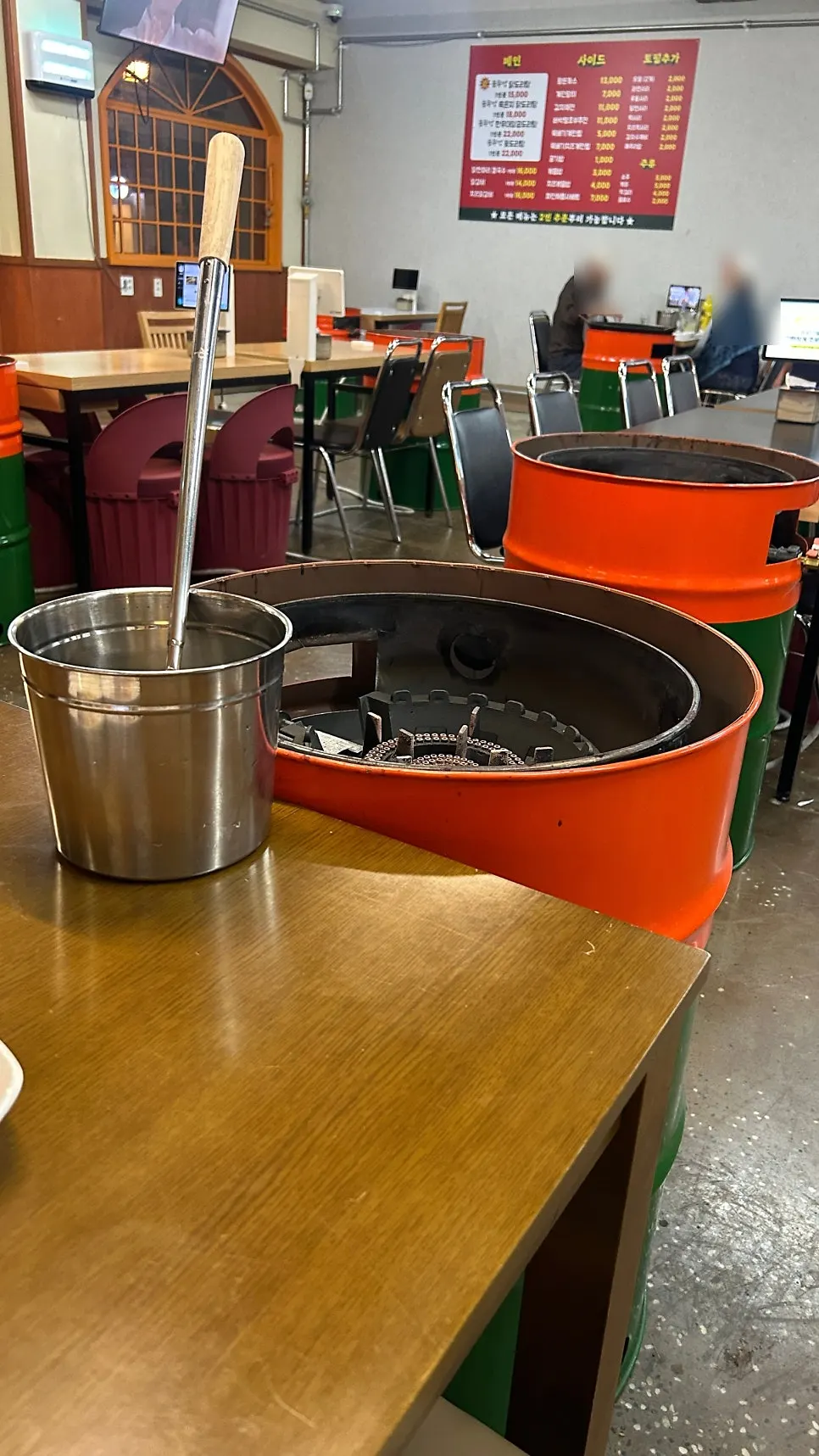 A large ladle placed on the table
