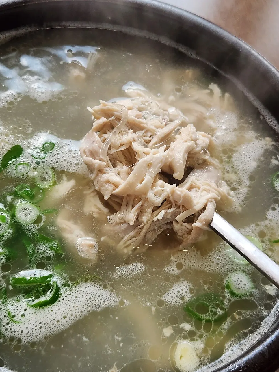 A bowl of dakgomtang ordered for the baby