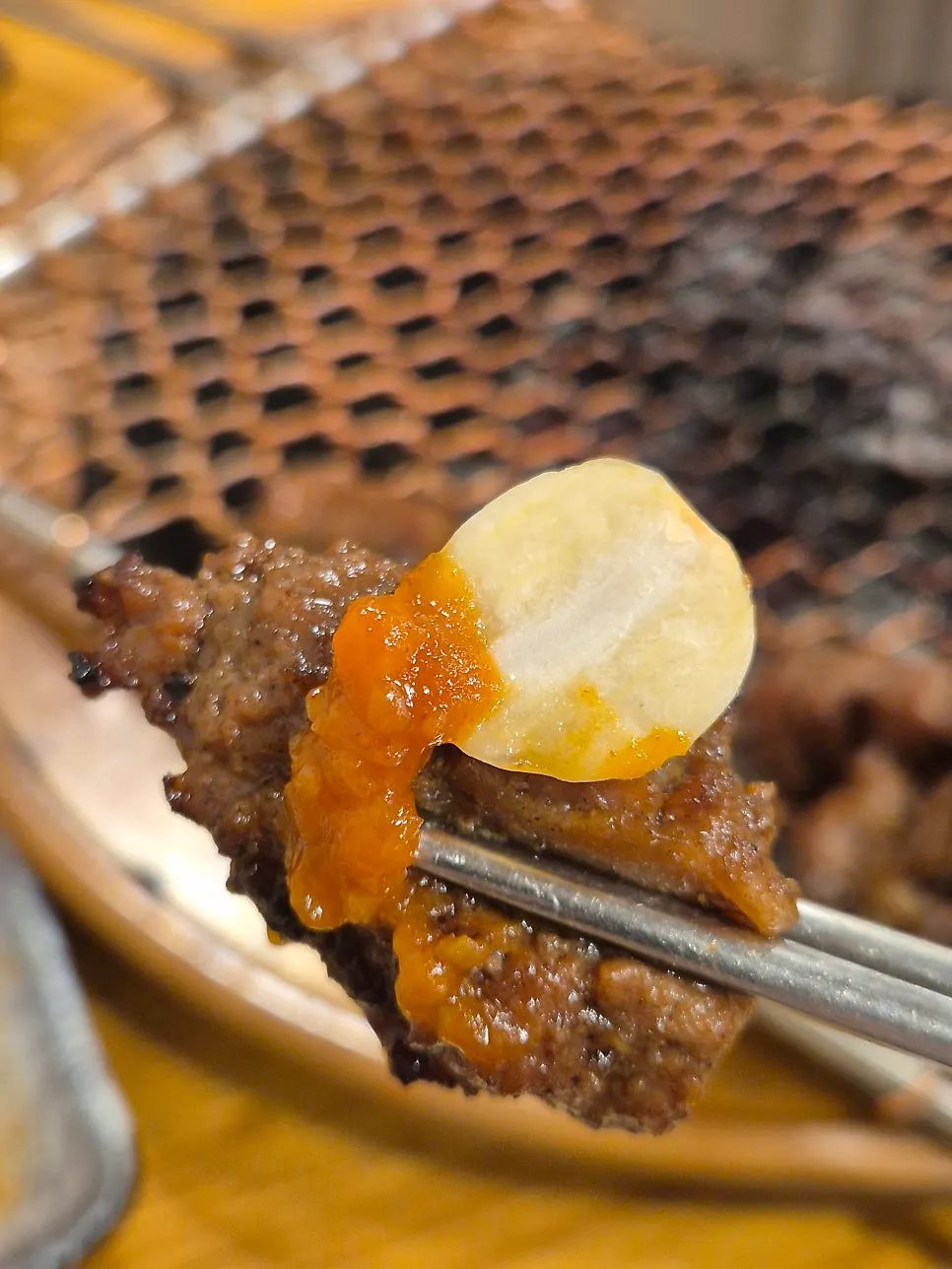 Moist interior of the marinated pork ribs