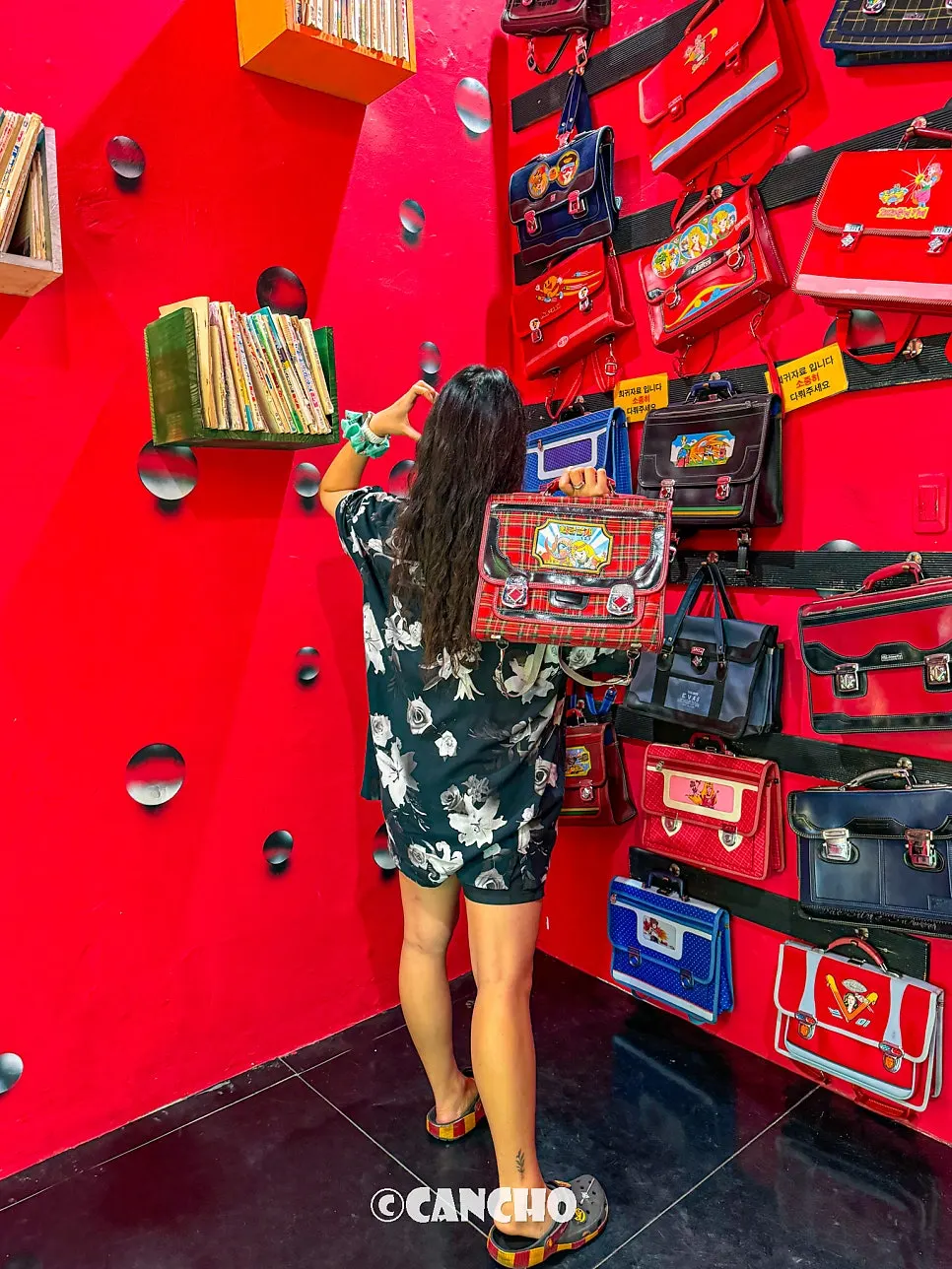 Forest-themed photo zone at Nohyeong Supermarket