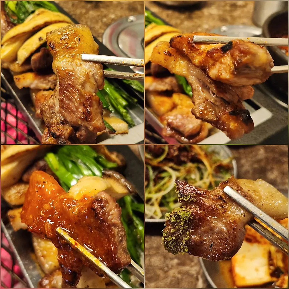 Grilled black pork kept warm