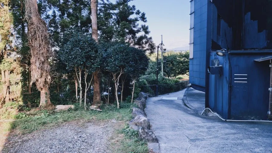 Entrance path along the side of the Nohyeong Supermarket building