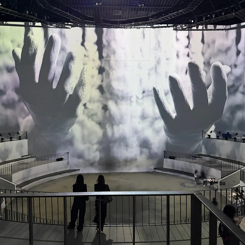 Seating area for viewing the media art