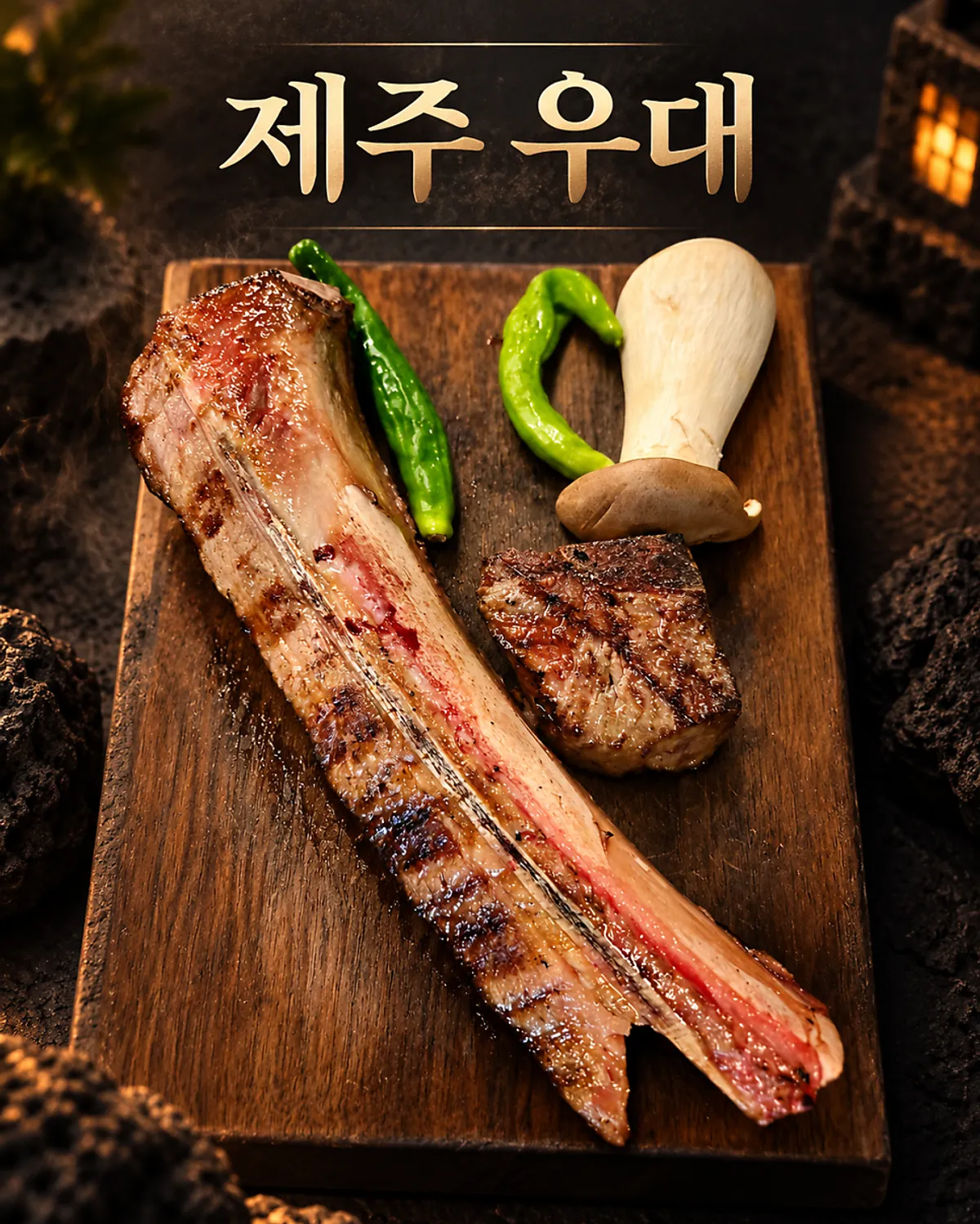 Vertical photo of udae galbi at Jeju Udae Nohyeong branch