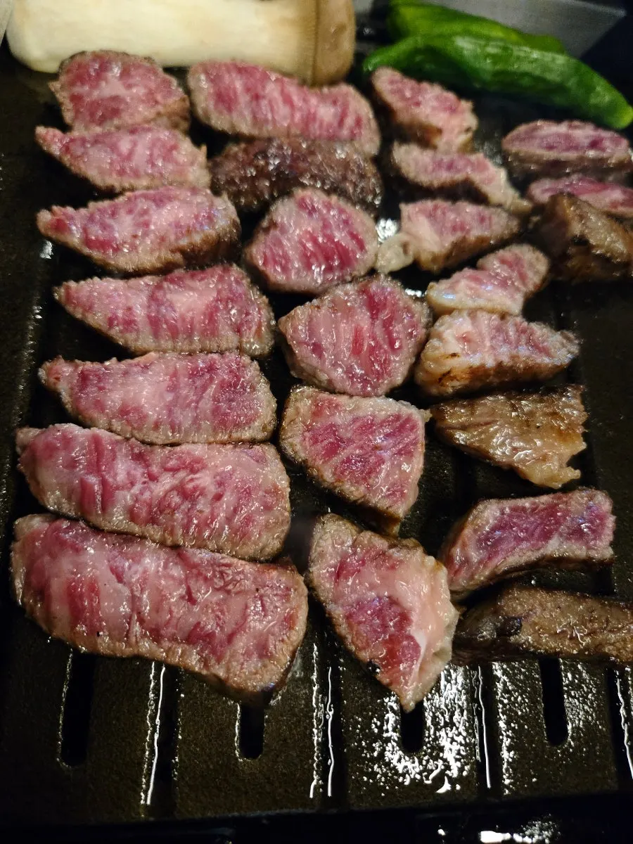 Close-up of udae galbi with sauce