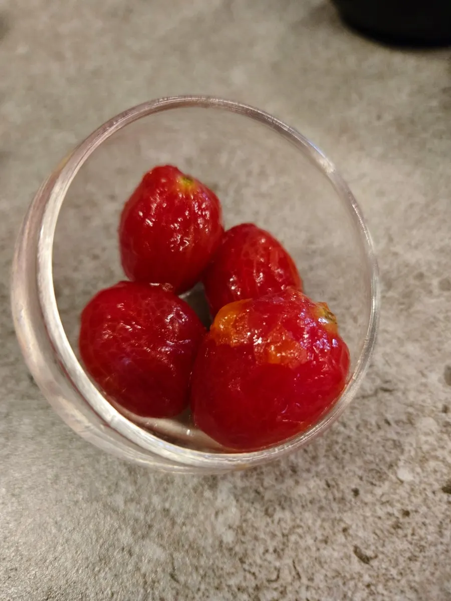 Tomato marinade served at the end of the meal