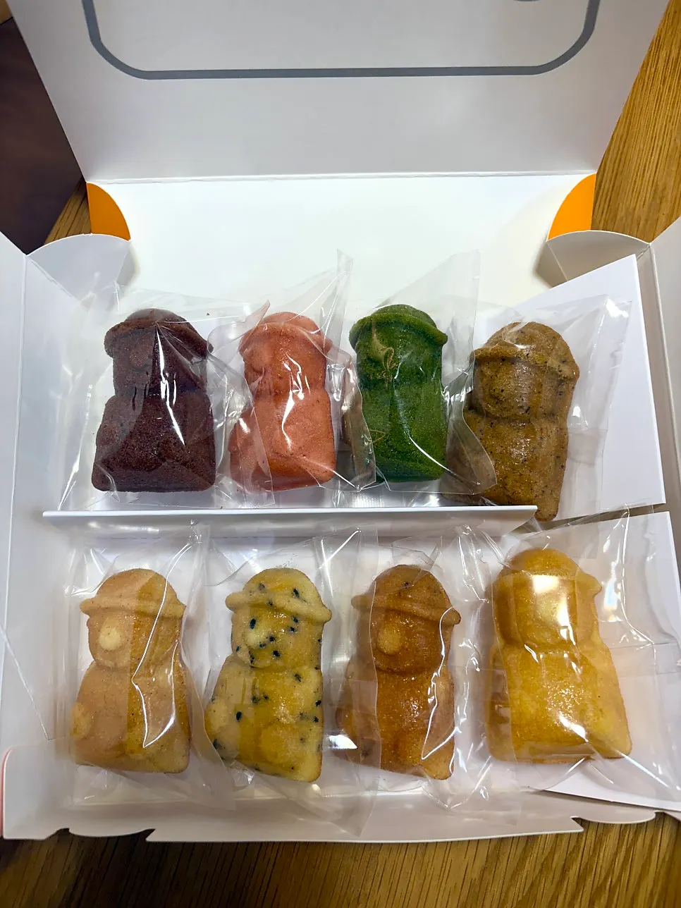 Colorful dol hareubang madeleines with detailed hats
