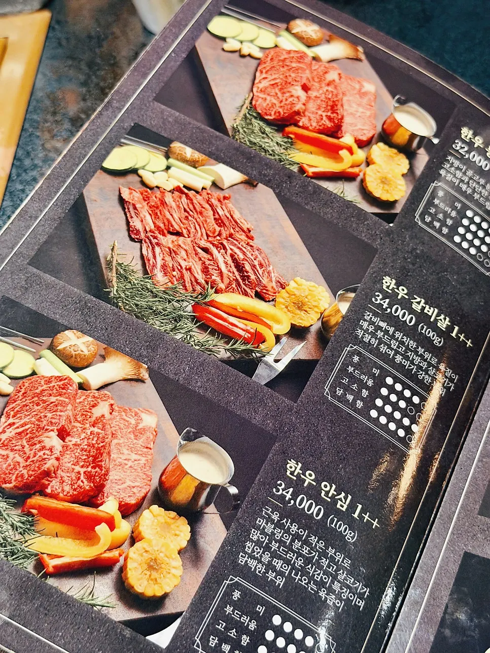 Menu composition guide at Jeju Oktop Gwangju Gyeongan Branch