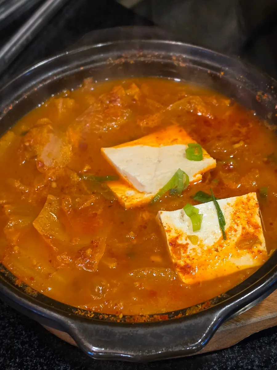 Black pork kimchi jjigae eaten to finish the meal