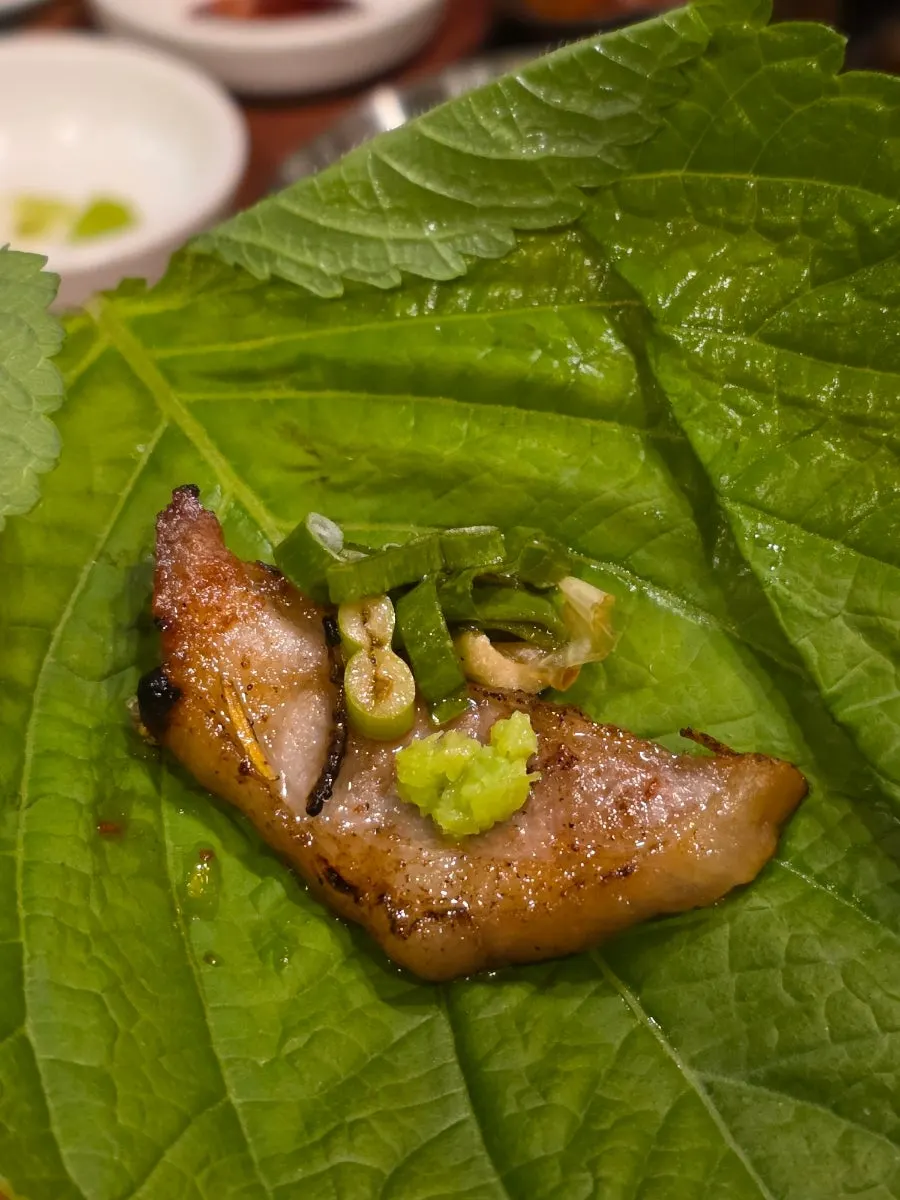 Grilled black pork with dipping sauces