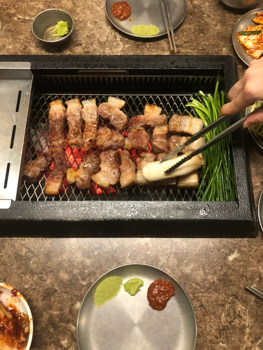 Close-up of mushrooms grilling on the plate