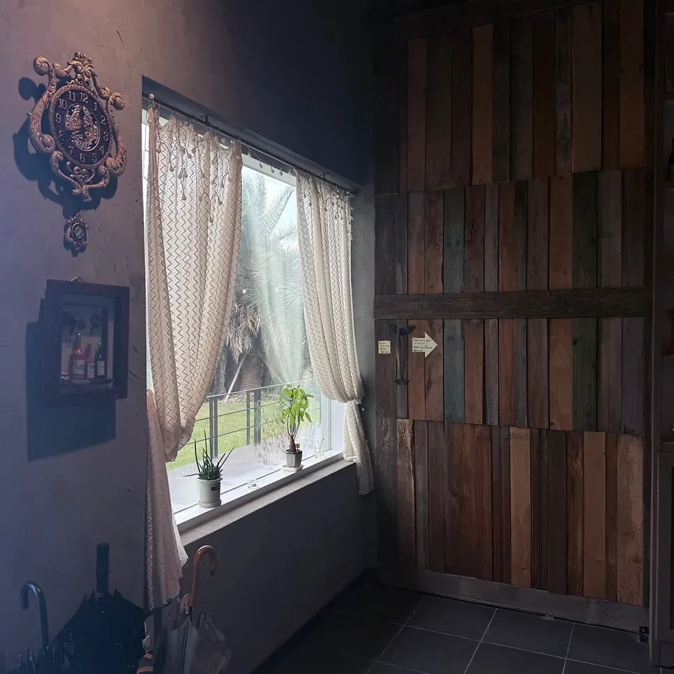 The wood-filled interior of Pyeongdae Alhi