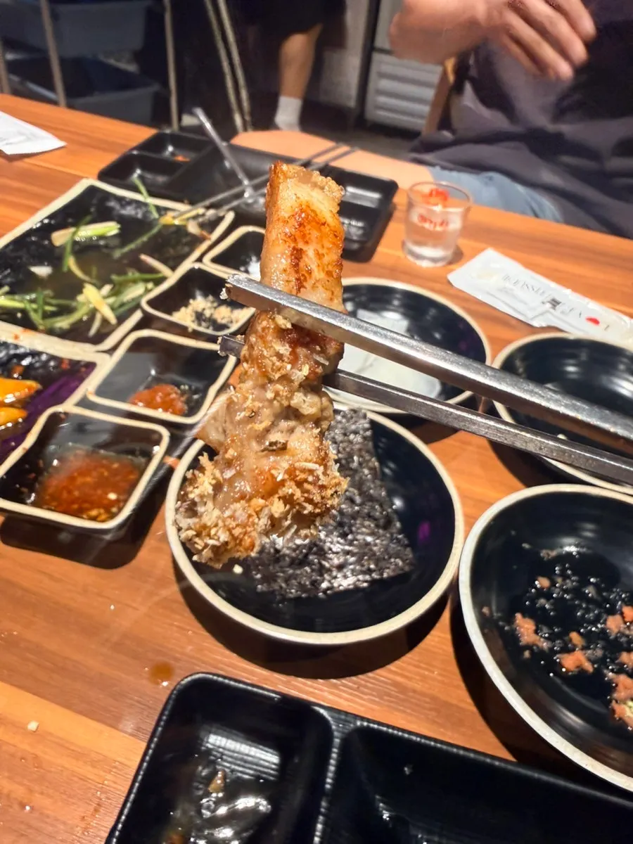 The Samchun Set black pork, fully cleared from the plate