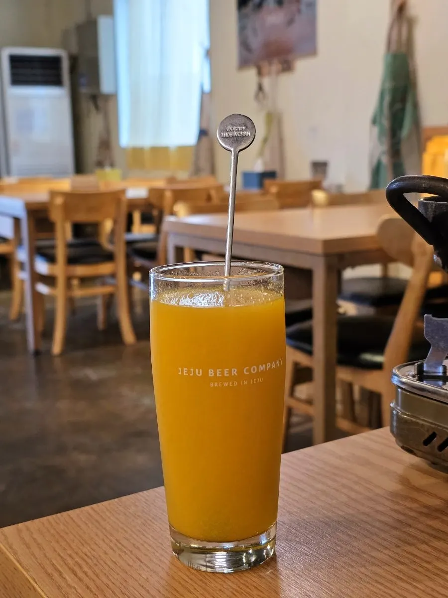 Freshly squeezed hallabong juice from the review event