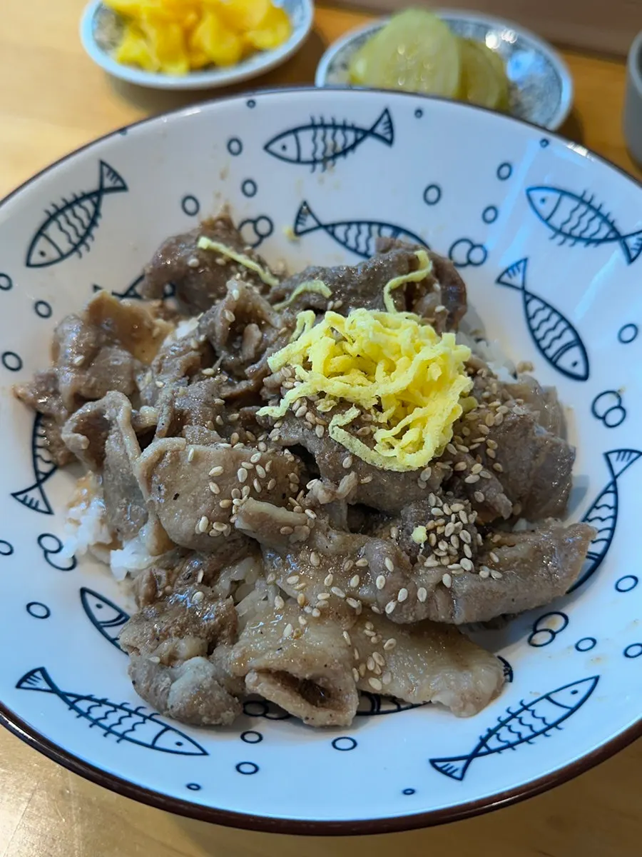 Pork bulgogi rice bowl piled generously with meat