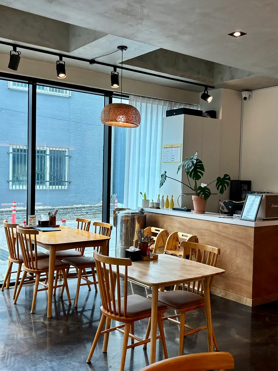 Restaurant interior with generous space between tables