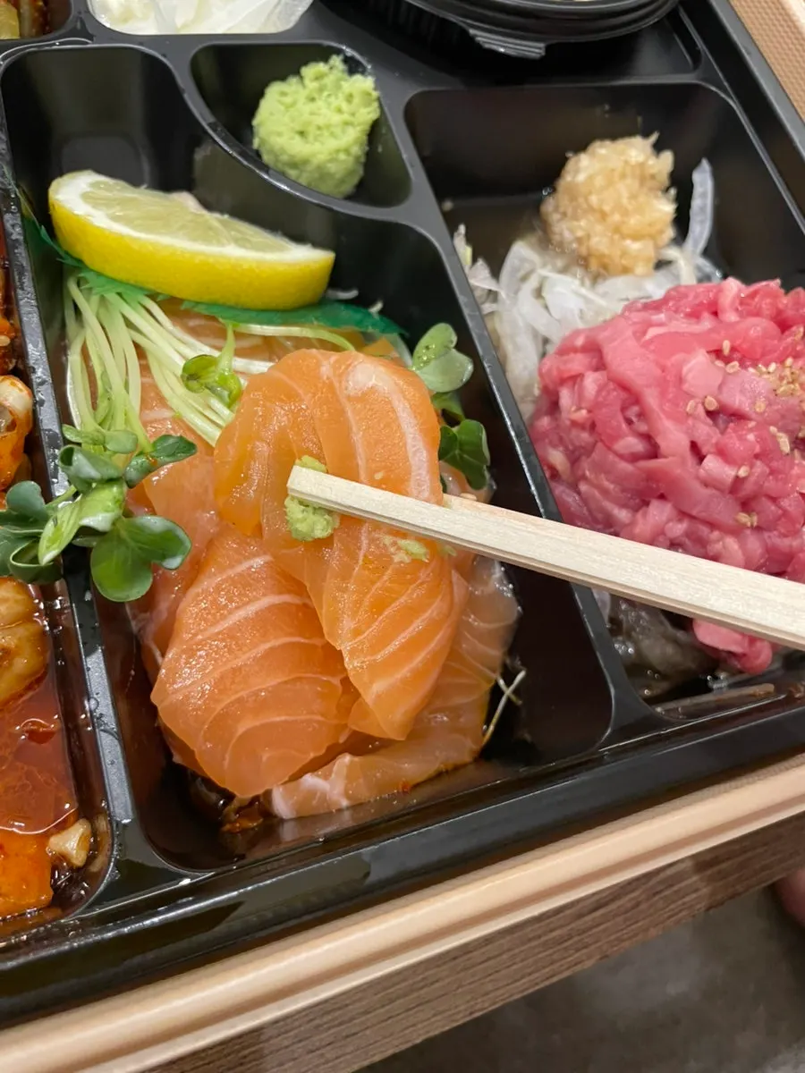 Full spread of the anju sam-chongsa and tonkatsu takeout