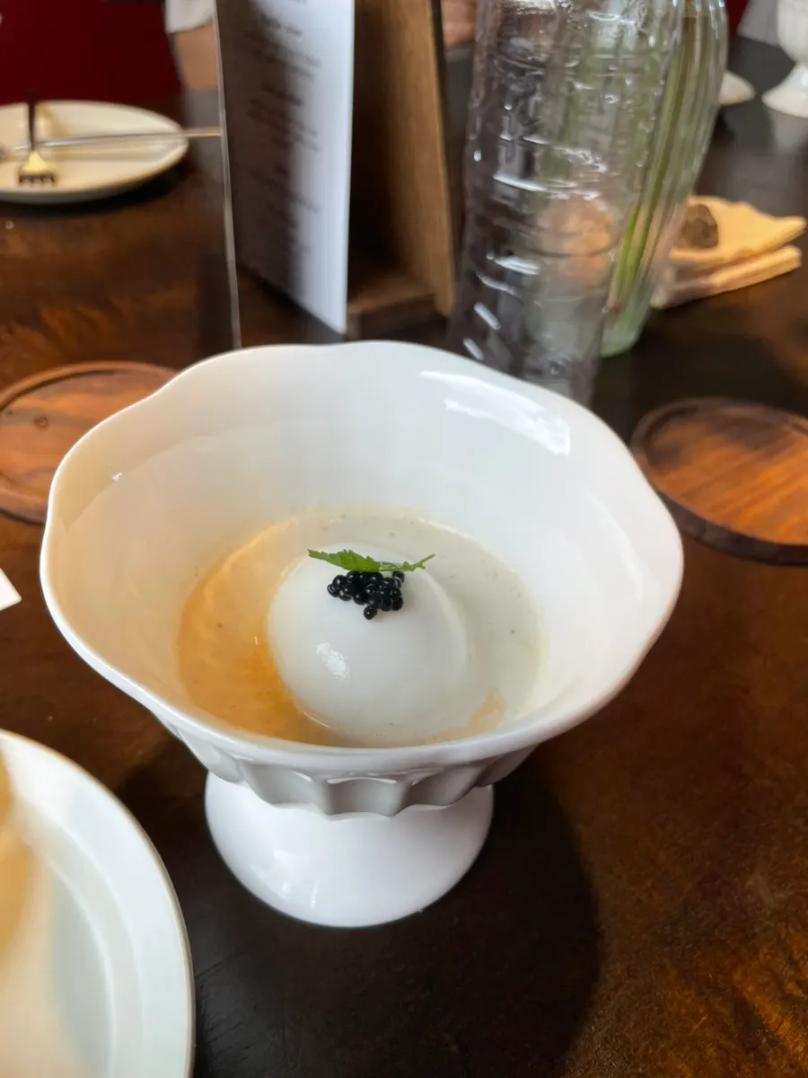 Crispy pre-meal bread served with bracken fern butter cream