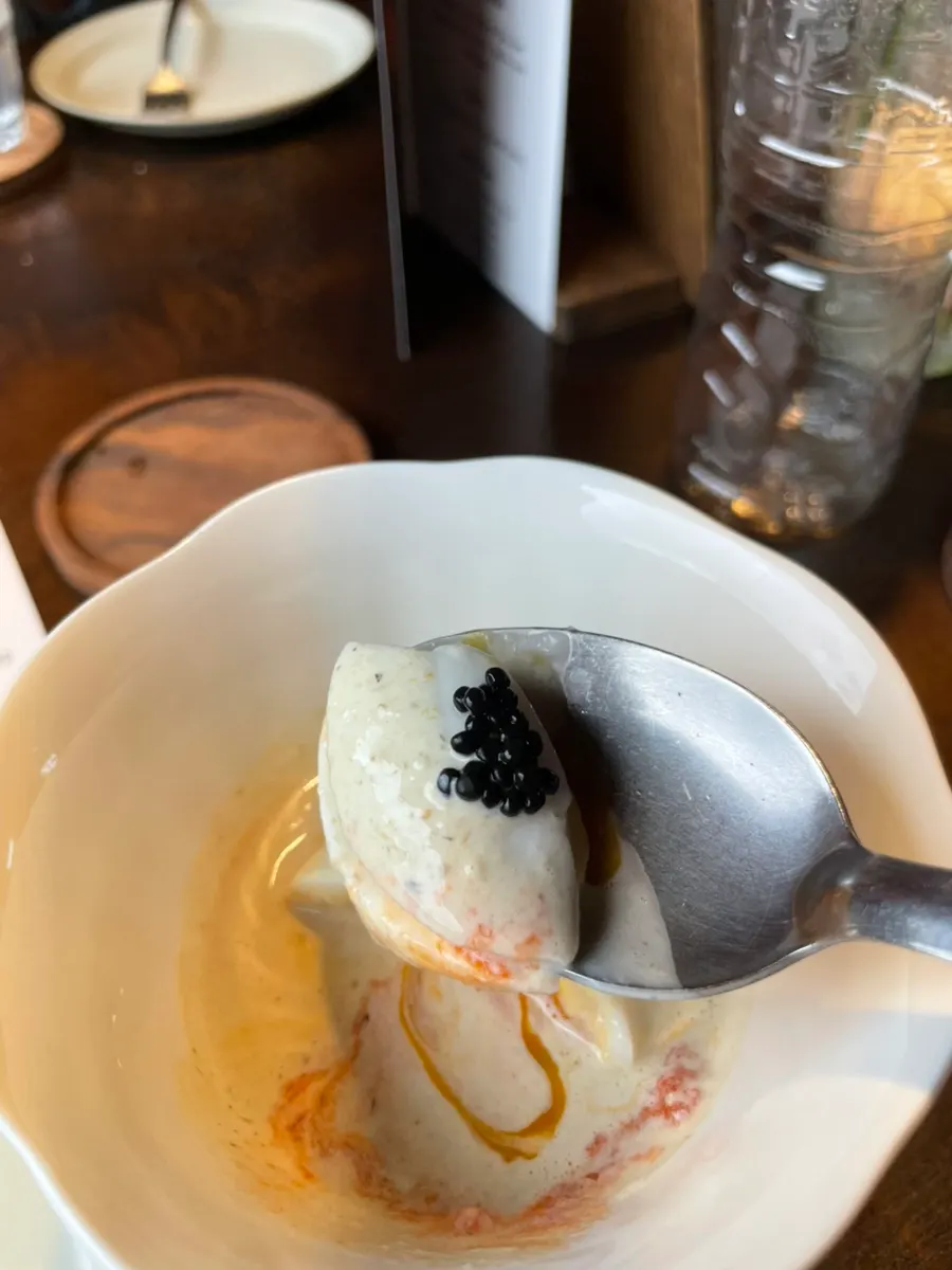 Egg dish topped with caviar