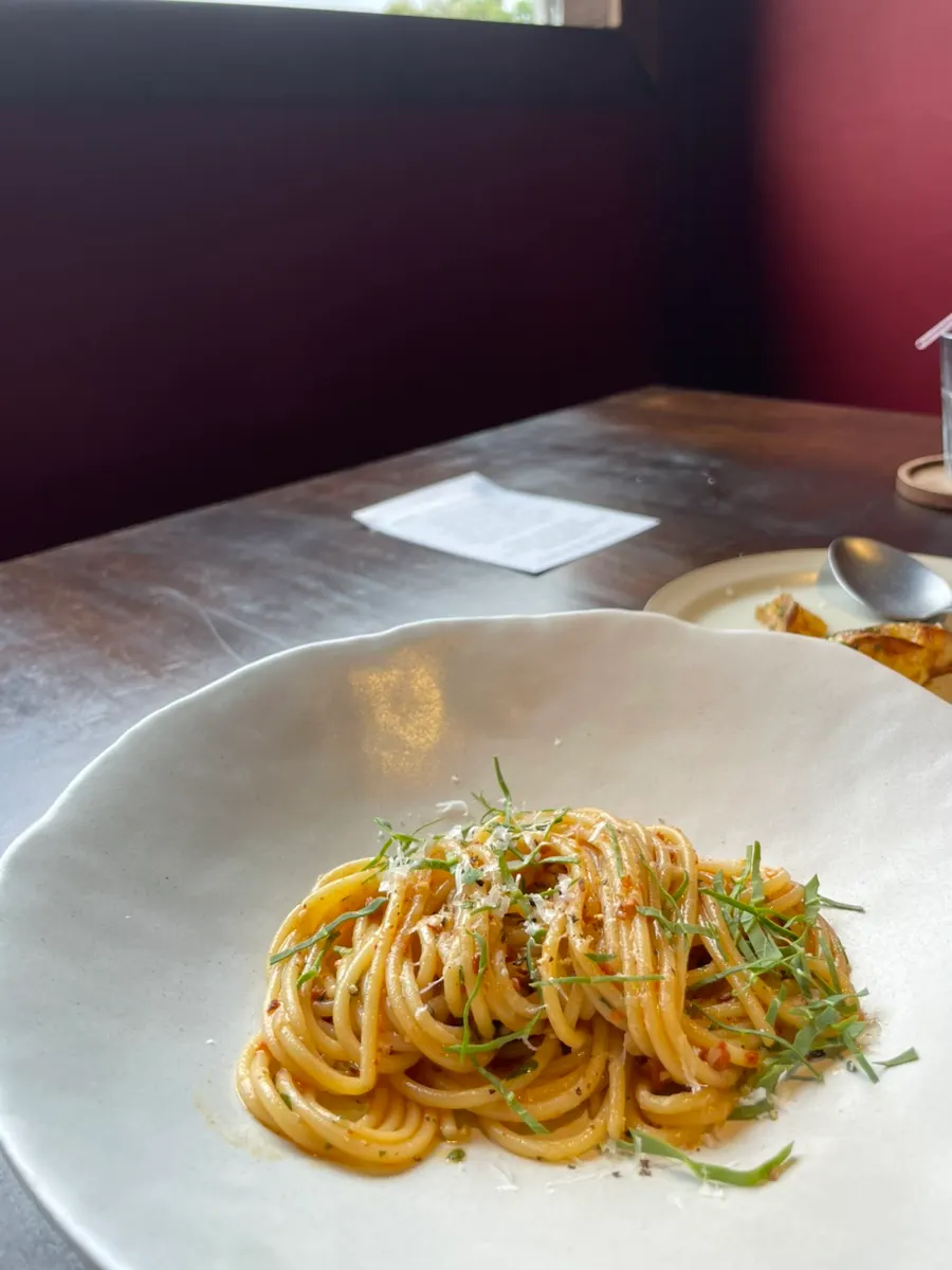 Basil pasta ordered for the child