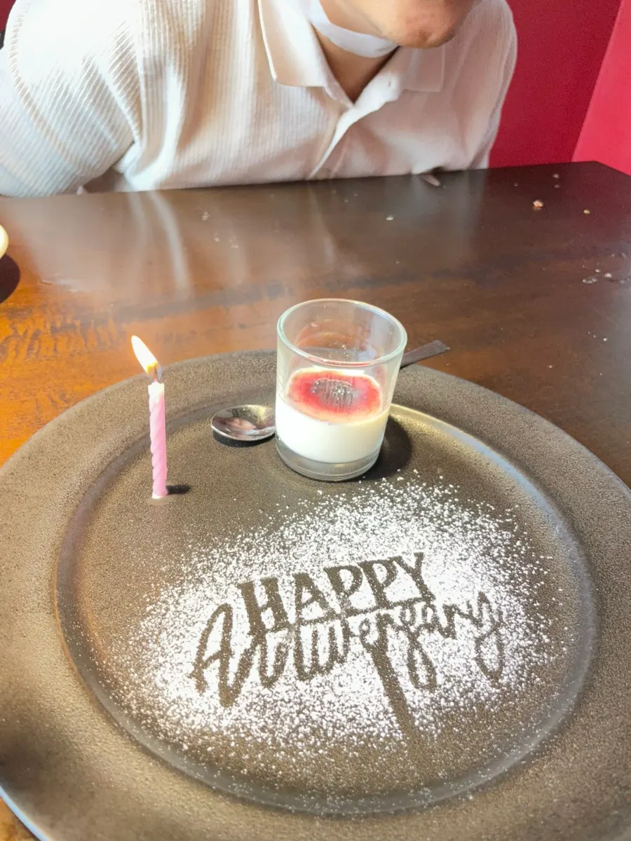 Final dessert of the course, panna cotta
