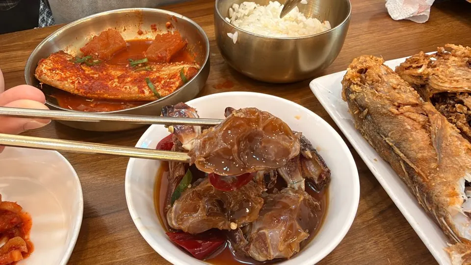 Full spread near the end of the meal