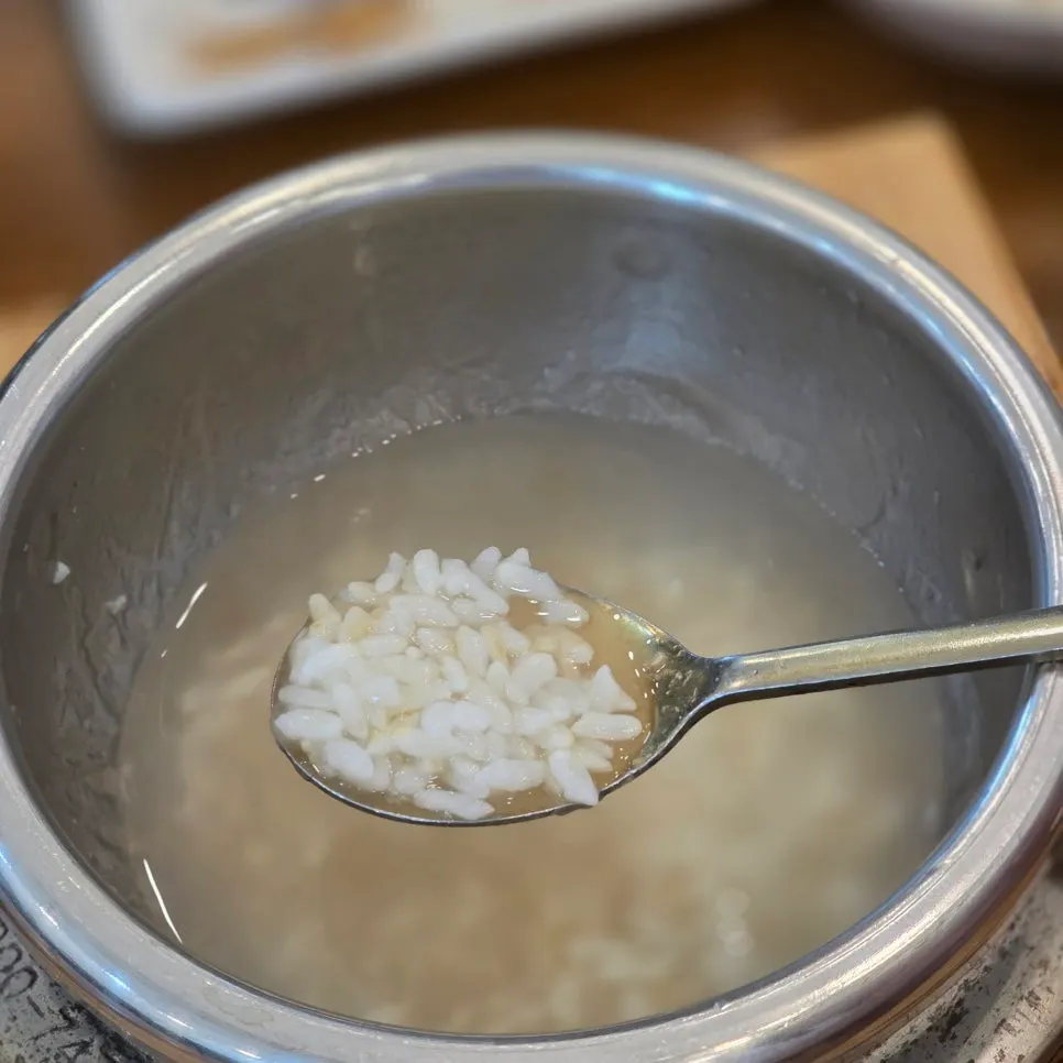 Nurungji made from the glutinous pot rice to finish the meal
