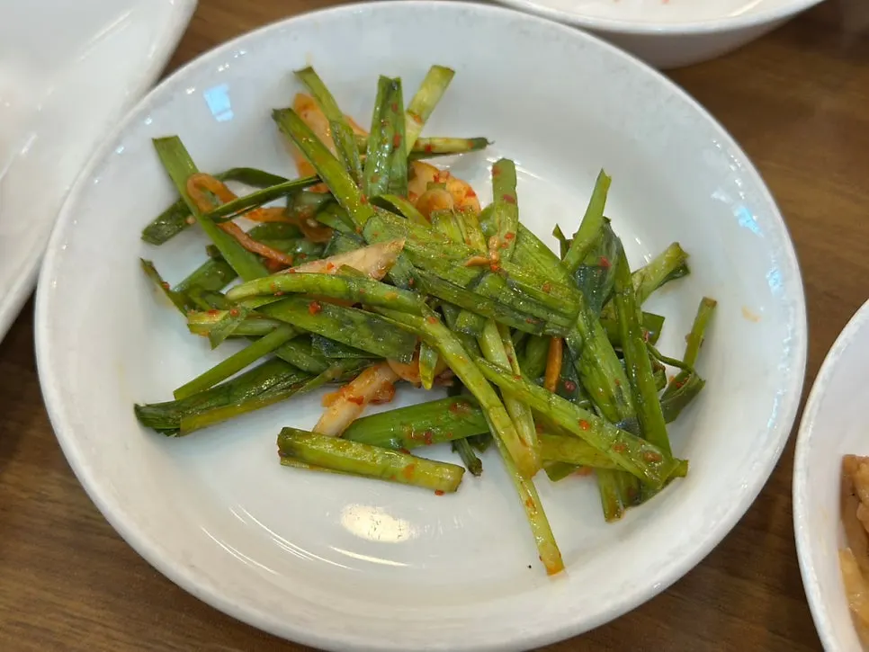 Plate of stir-fried fish cake side dish