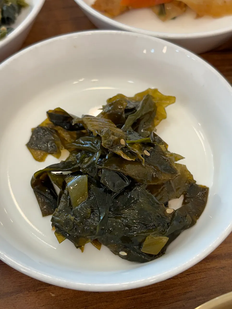 Soy marinated crab, one of the side dishes