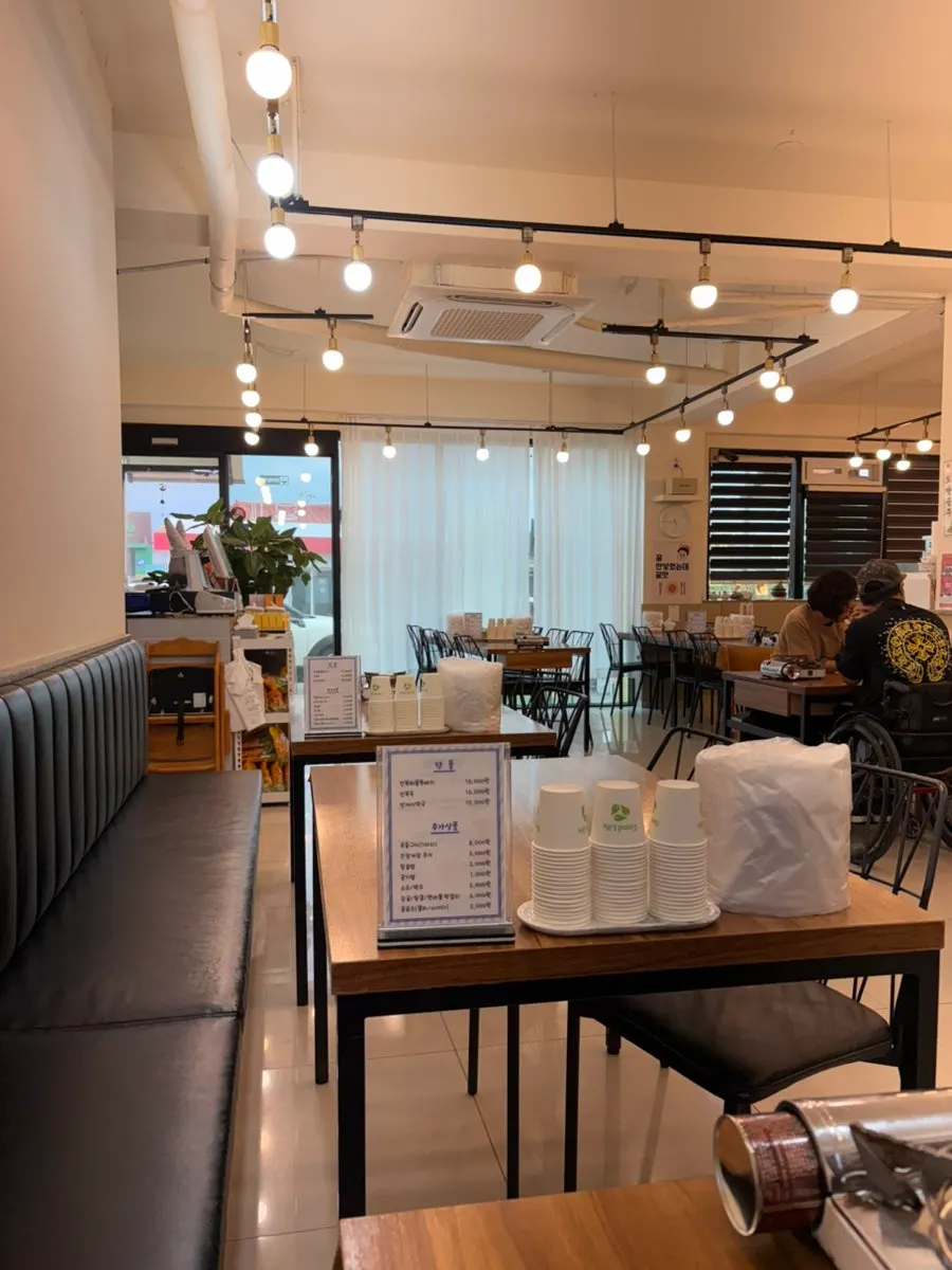 Indoor seating with generous space between tables