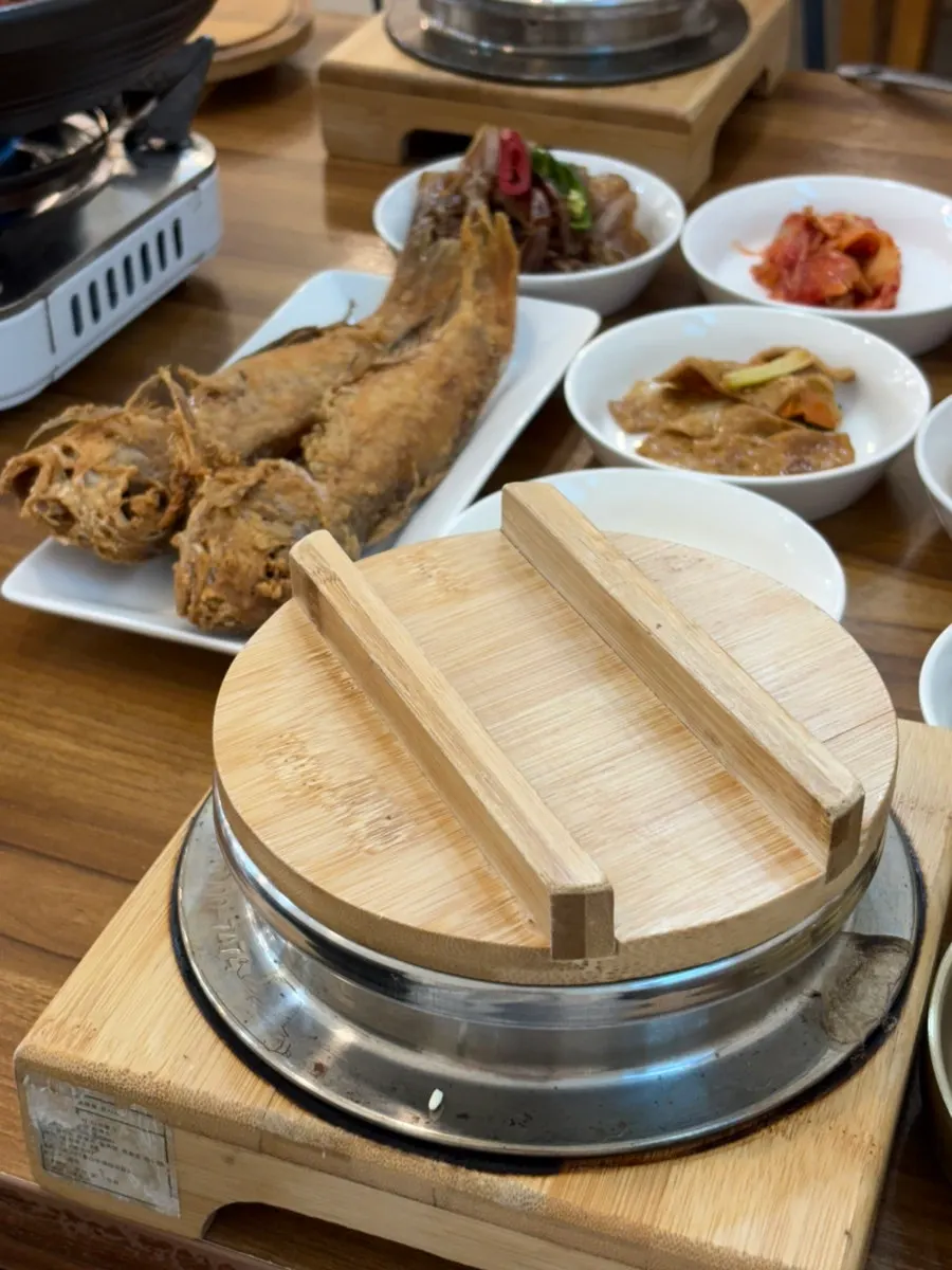 Freshly cooked chapssal hot stone pot rice