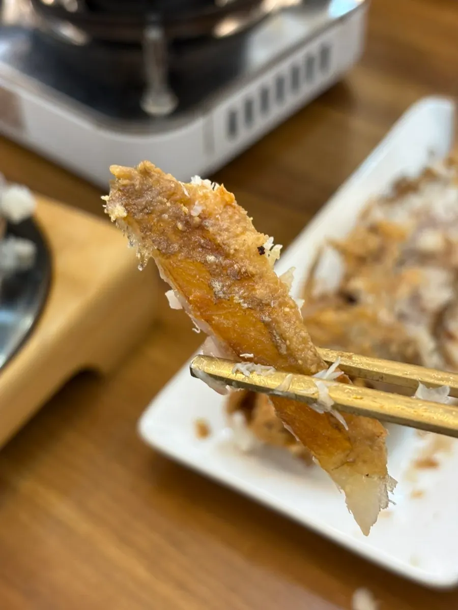 Close-up of the tilefish's crispy skin
