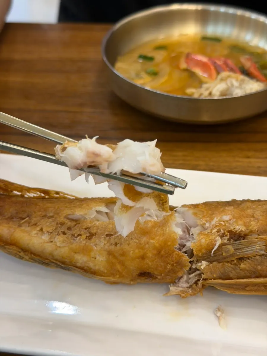 Black pork stir-fry, grilled tilefish, and stone pot rice spread