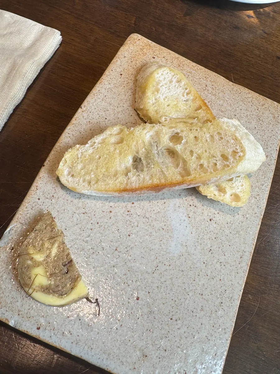 Pre-meal bread served with bracken fern butter