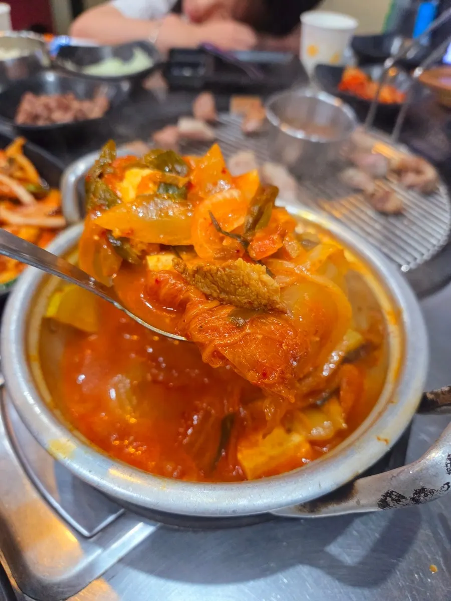 The kimchi jjigae we ordered