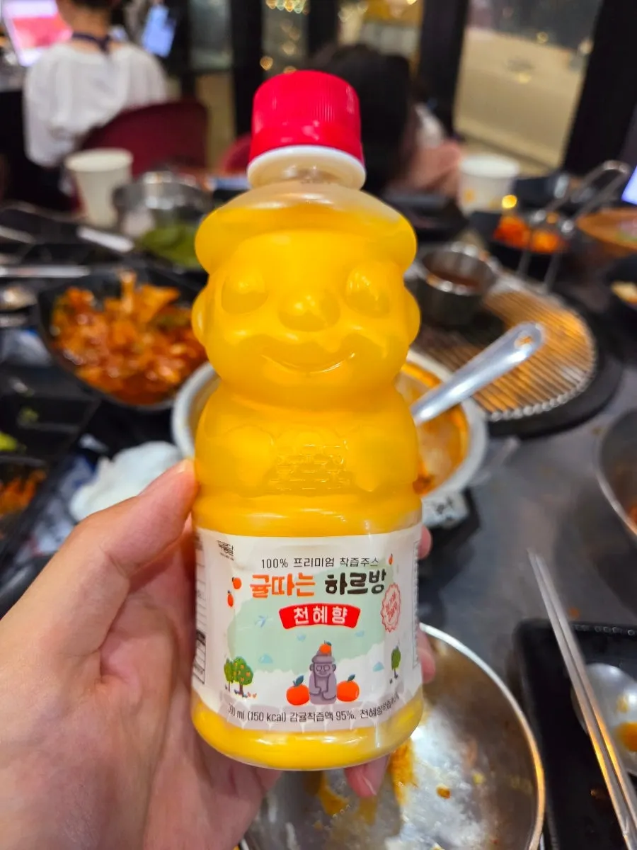 Cheonhyehyang juice to finish the meal