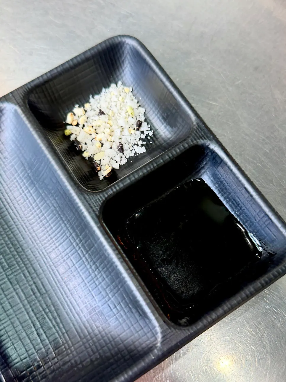 Table setting with shredded scallion and lettuce wraps