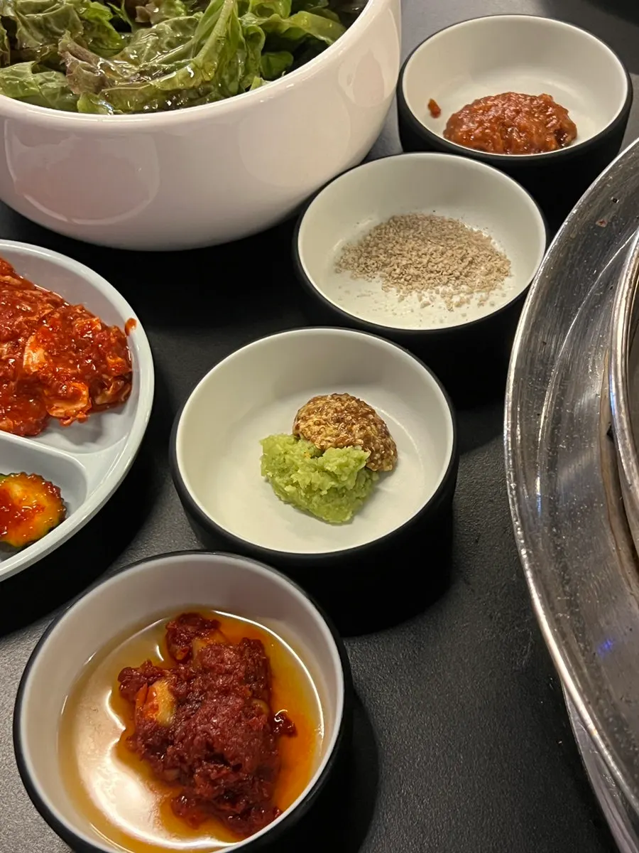 Dipping sauces served with the meat