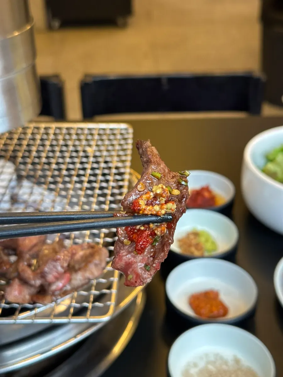 Manong galbisal placed on a lettuce wrap