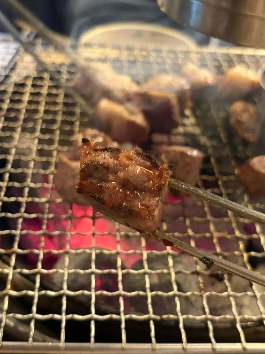 A perfectly cooked piece of black pork jowl