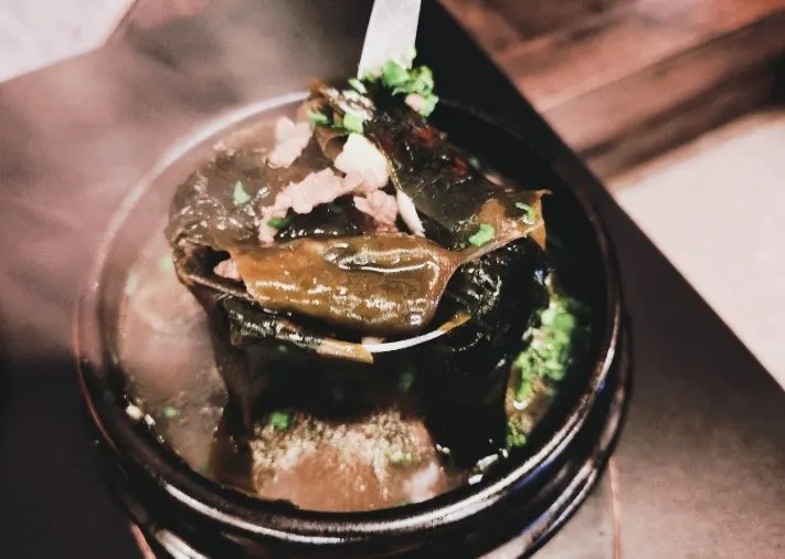 Basic miyeokguk loaded with beef