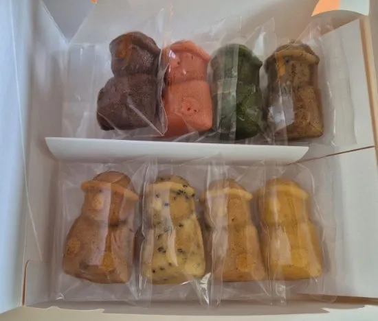Inside the set with all 8 flavors of Harubangne madeleines