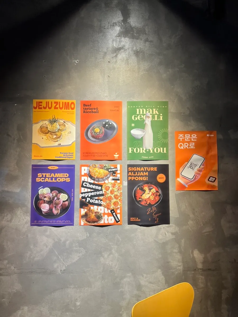 Posters and lighting on Jumo's wall
