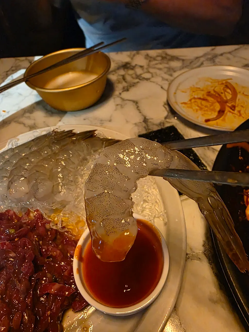 Food laid out on Jumo's table